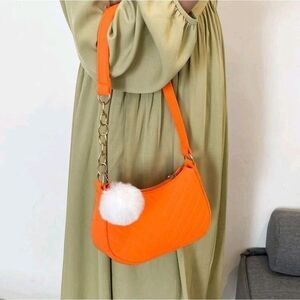 New orange handbag purse satchel womens or girls cute trending cross bag